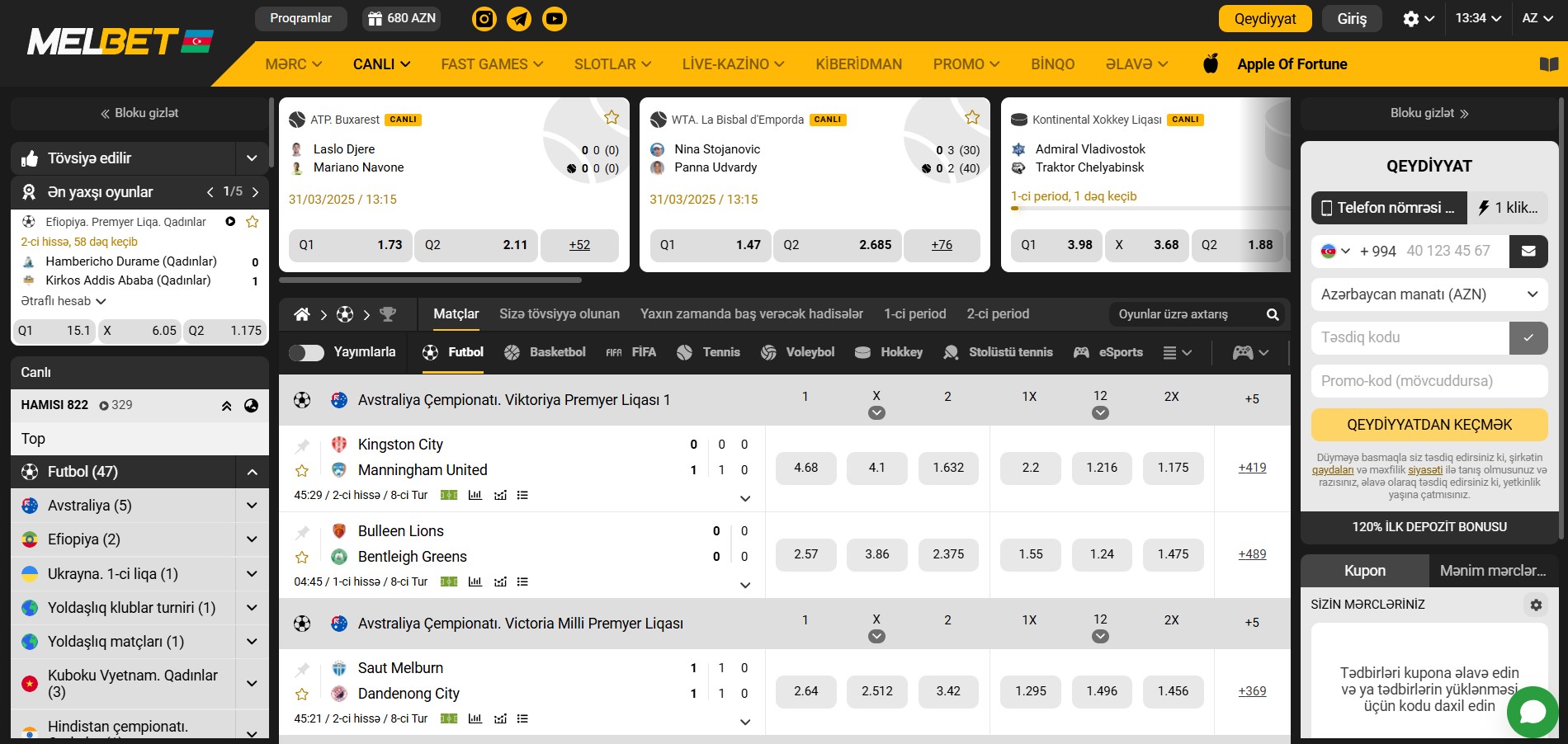 Melbet idman mərcləri