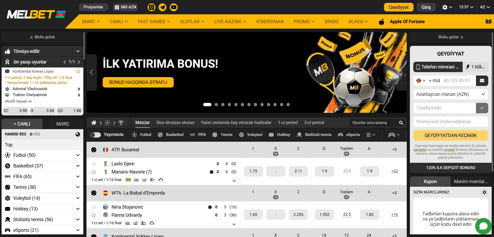 Bukmeker şirkəti Melbet-in rəsmi saytı